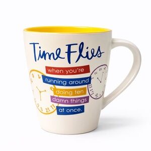 Whimsical Funny Quote Mug Relatable Statement Busy Life Coffee Cup White